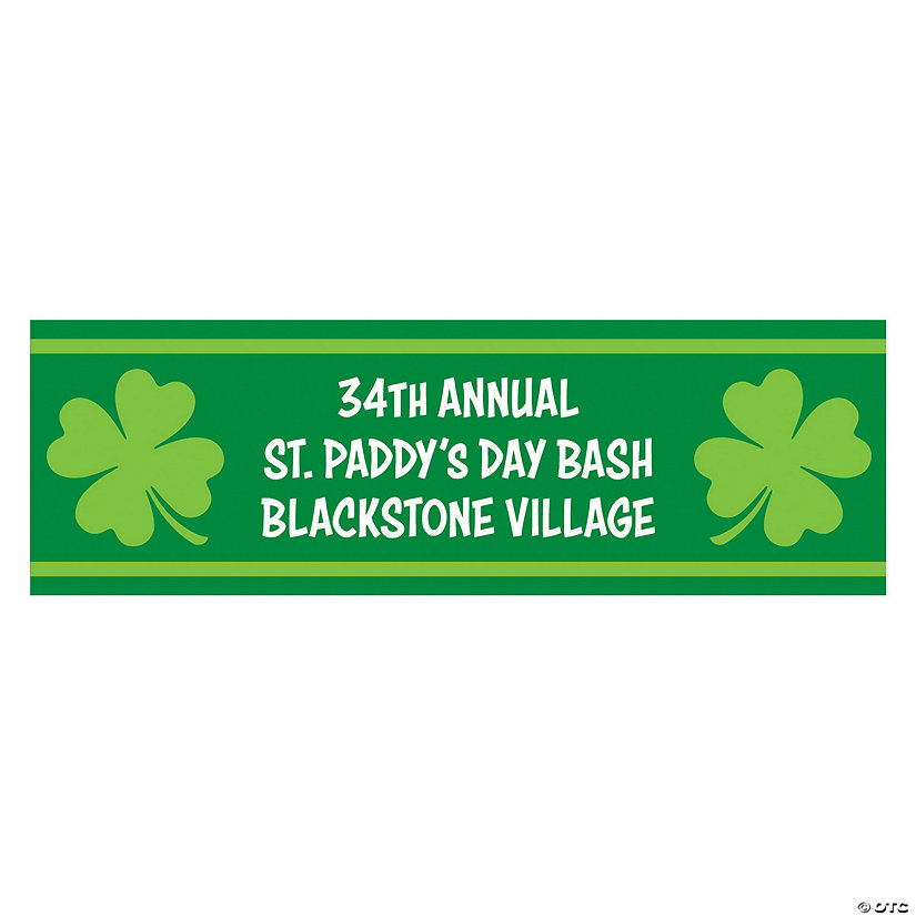 72" x 23" Shamrocks St. Patrick&amp;#8217;s Day Custom Banner - Medium Image