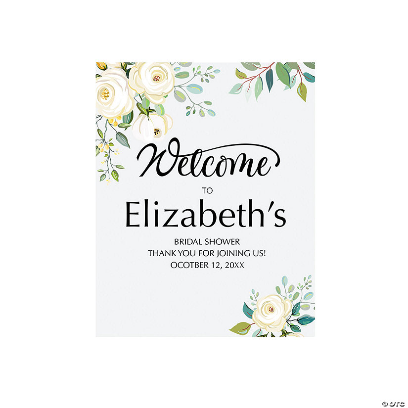 8" x 10" Personalized Floral Welcome Sign Image Thumbnail