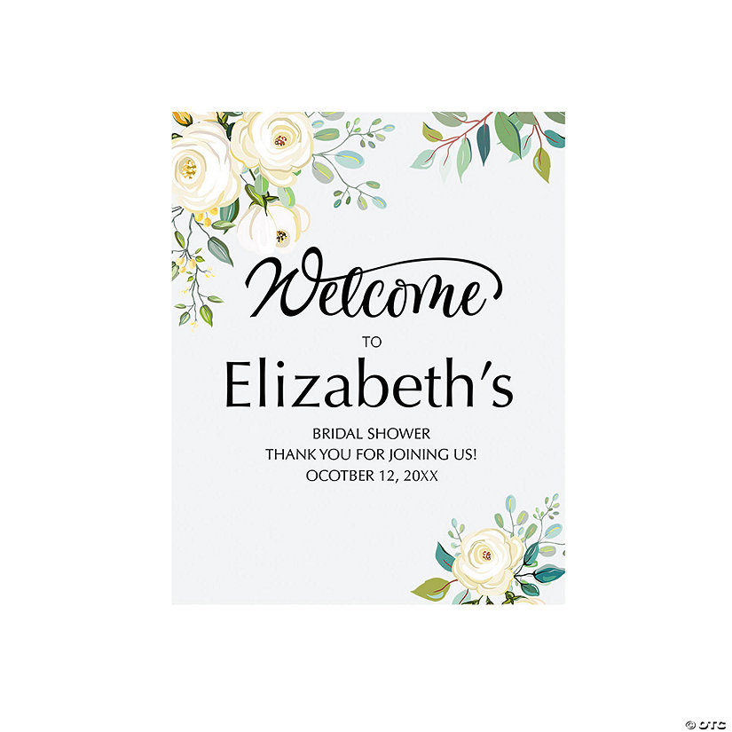 8&quot; x 10&quot; Personalized Floral Welcome Sign Image Thumbnail
