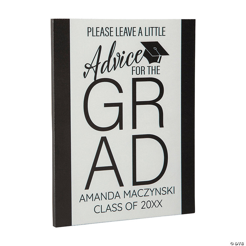 8" x 10" Personalized Graduation Advice Wood Tabletop Sign with Easel Image Thumbnail