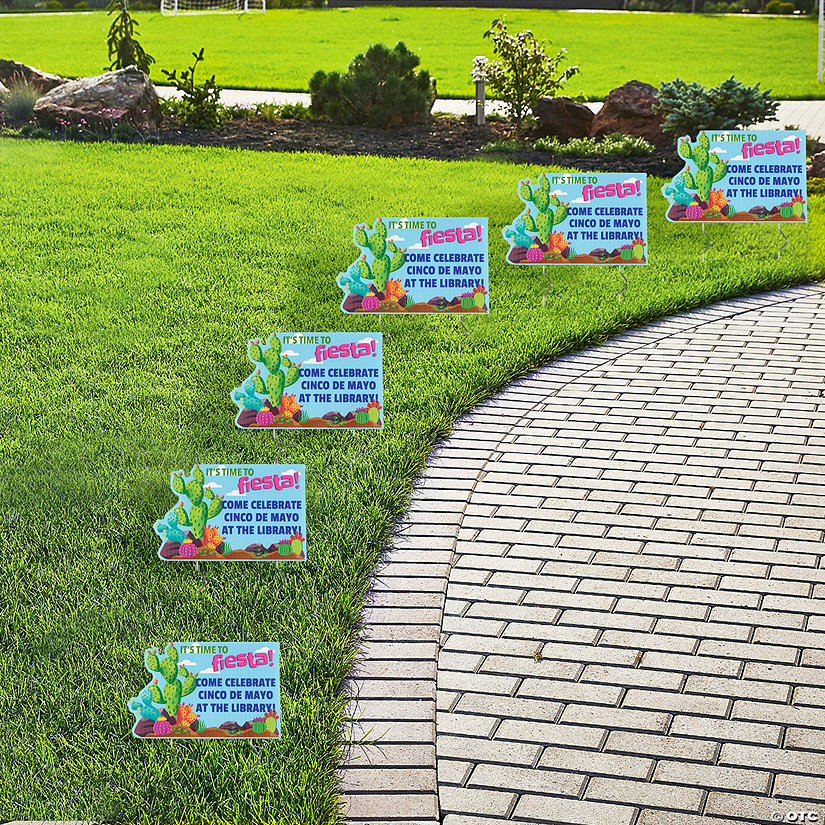 8" x 5 1/4" Personalized Mini Cactus Yard Signs - 6 Pc. Image