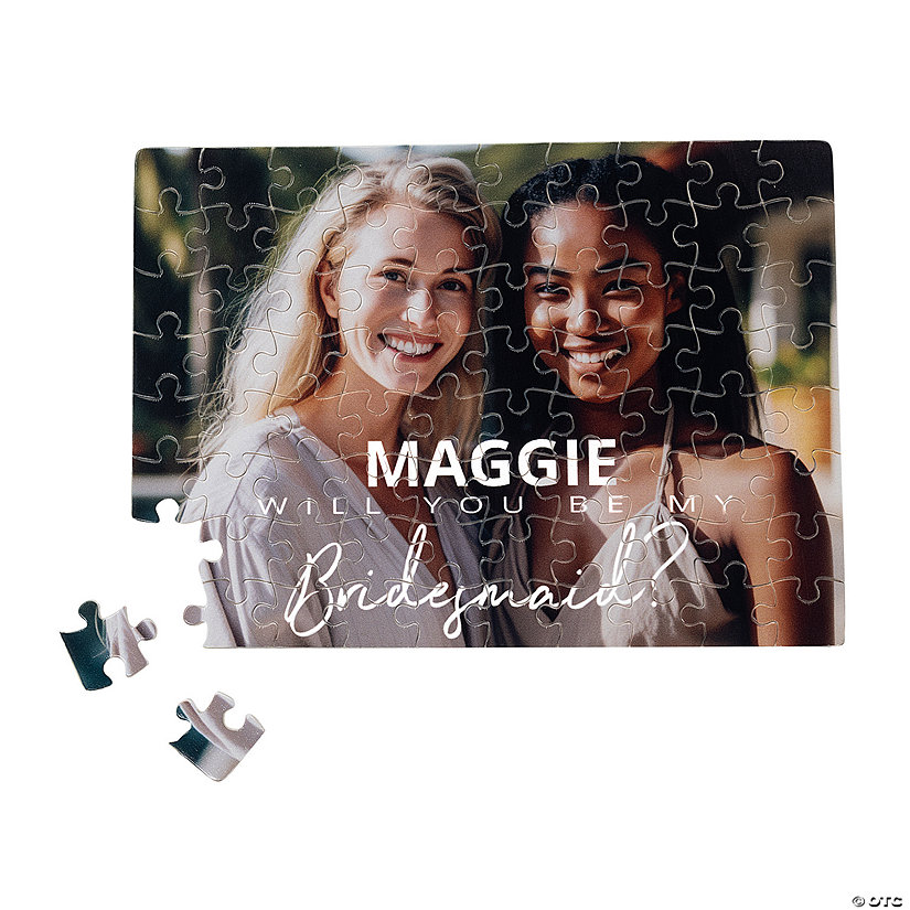 8" x 5 3/4" Personalized Wedding Party Request Jigsaw Puzzle Image