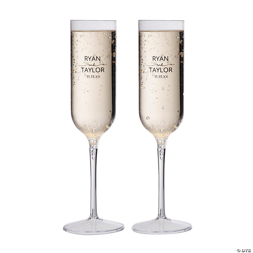 9 1/4" 4 oz. Bulk 50 Pc. Personalized Names Reusable Plastic Champagne Flutes Image Thumbnail