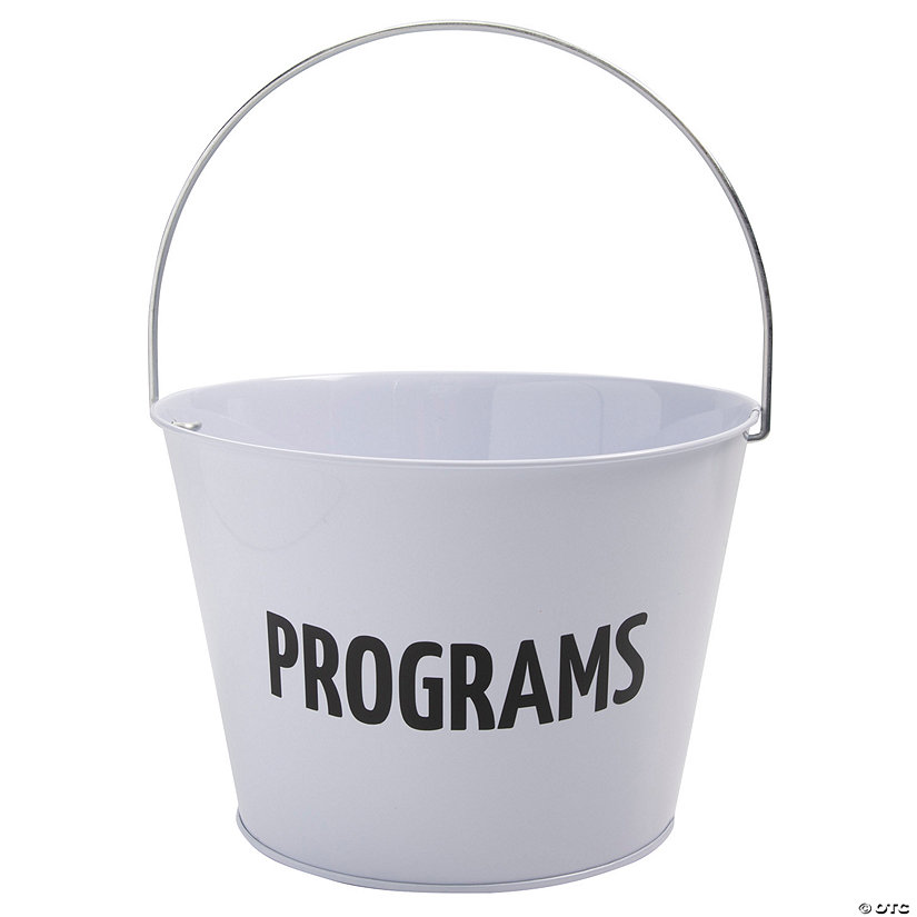 9" diam. Personalized Message Large Galvanized Metal White Pail Image