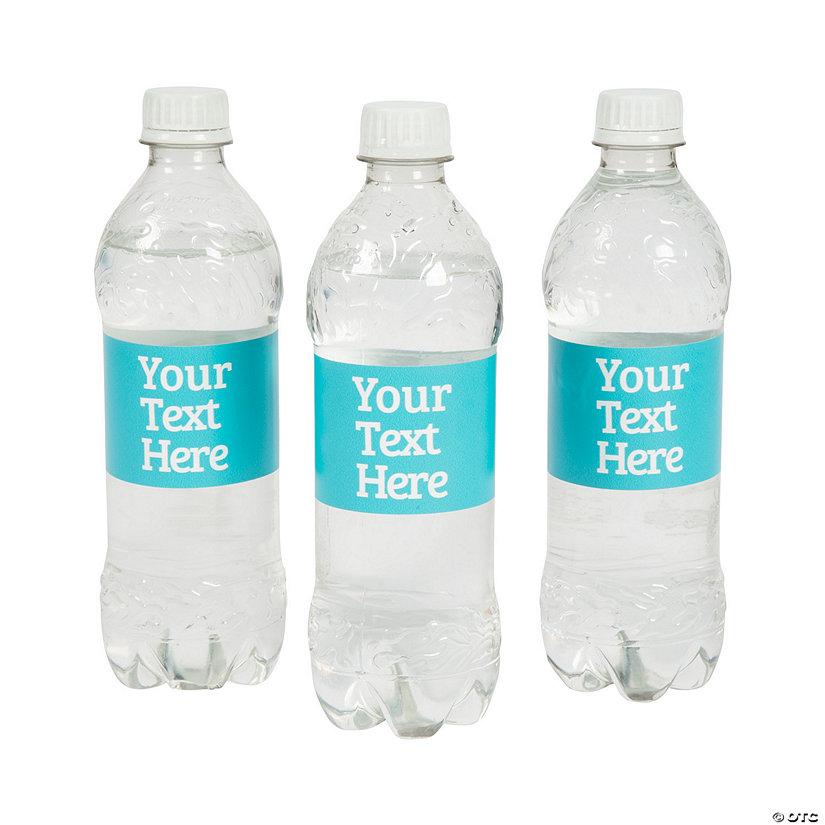 9" x 2" Bulk 50 Pc. Personalized Open Text Water Bottle Labels Image