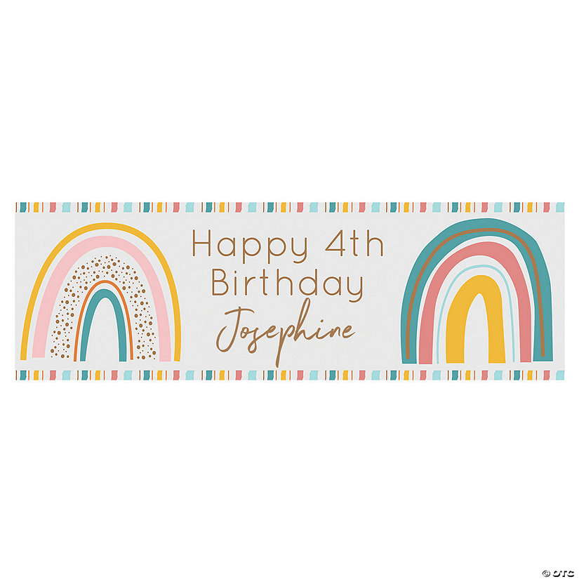 90" x 29" Boho Rainbow Custom Banner - Large Image