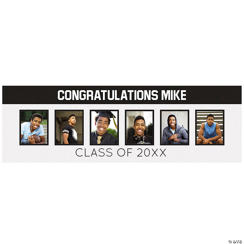 90" x 29" Custom Photo Through the Years Graduation Vinyl Banner - Large Image Thumbnail