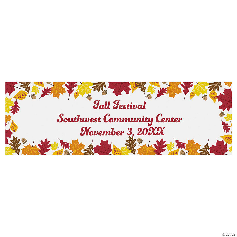90" x 29" Fall Custom Banner - Large Image