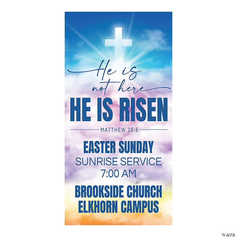 90" x 29" Personalized Faith Easter Vertical Banner - Large Image