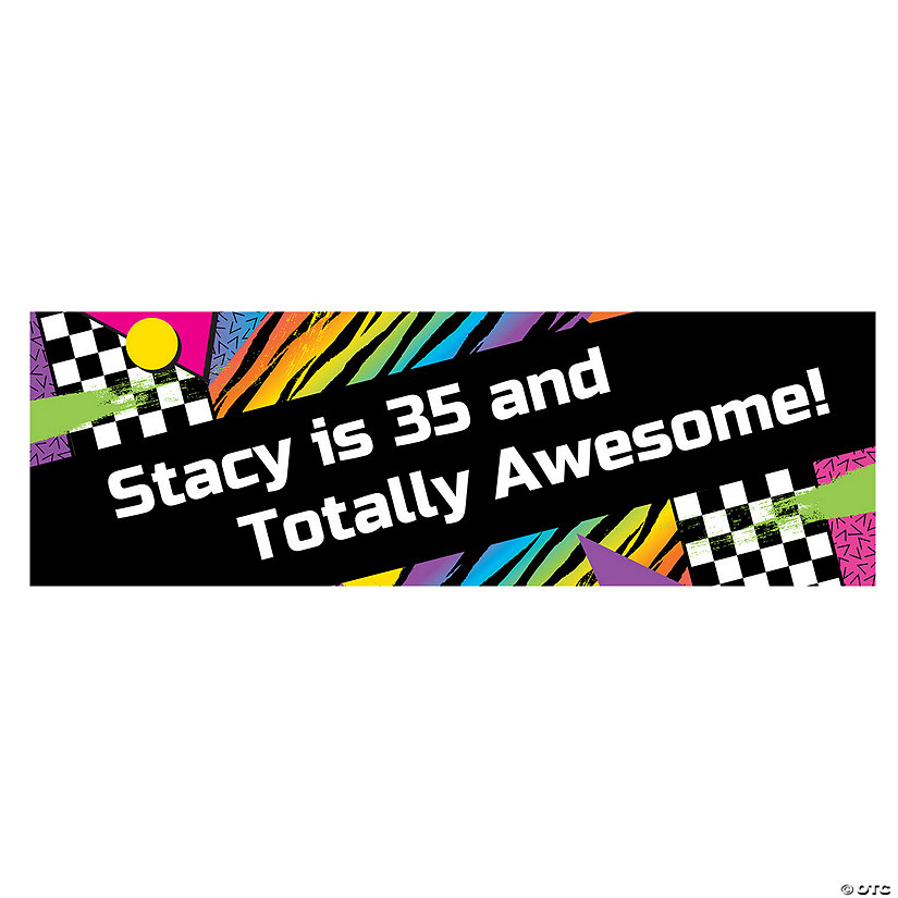 90" x 29" Retro Party Custom Banner - Large Image