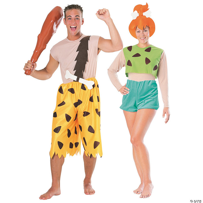 Adult&#39;s Bamm Bamm & Pebbles Couples Costumes  Image