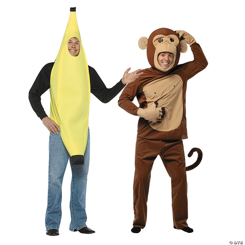 Adult&#39;s Banana & Monkey Couples Costumes Image