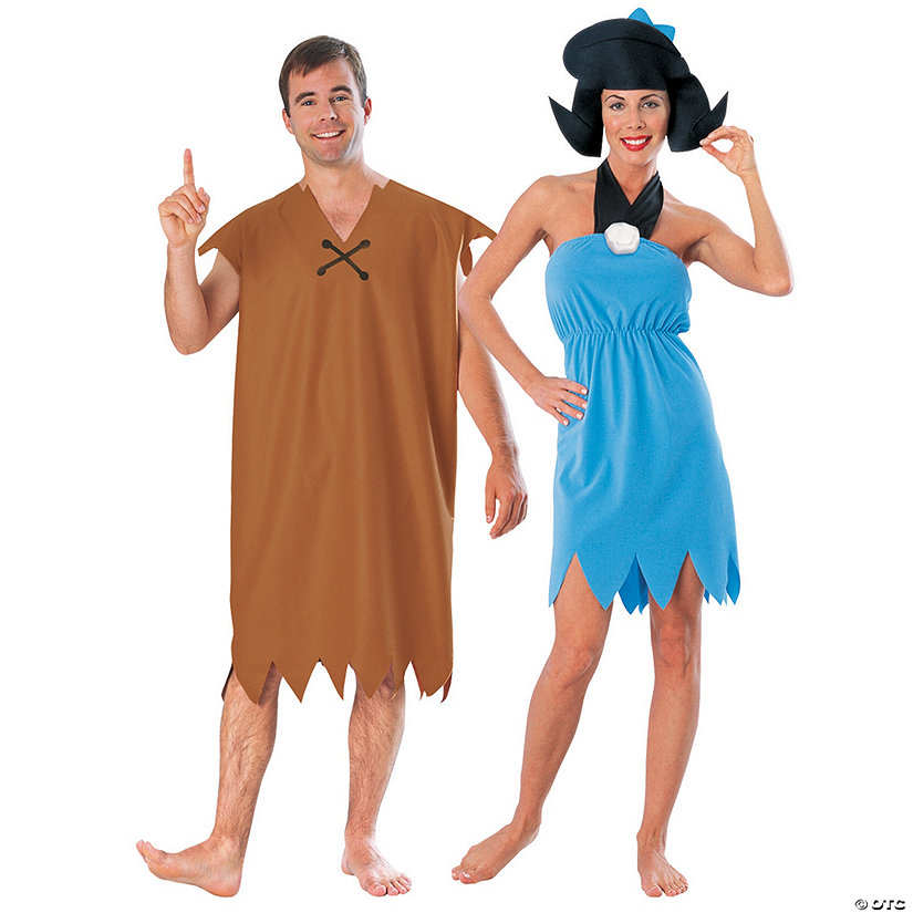 Adult&#39;s Barney & Betty Rubble Couples Costumes Image