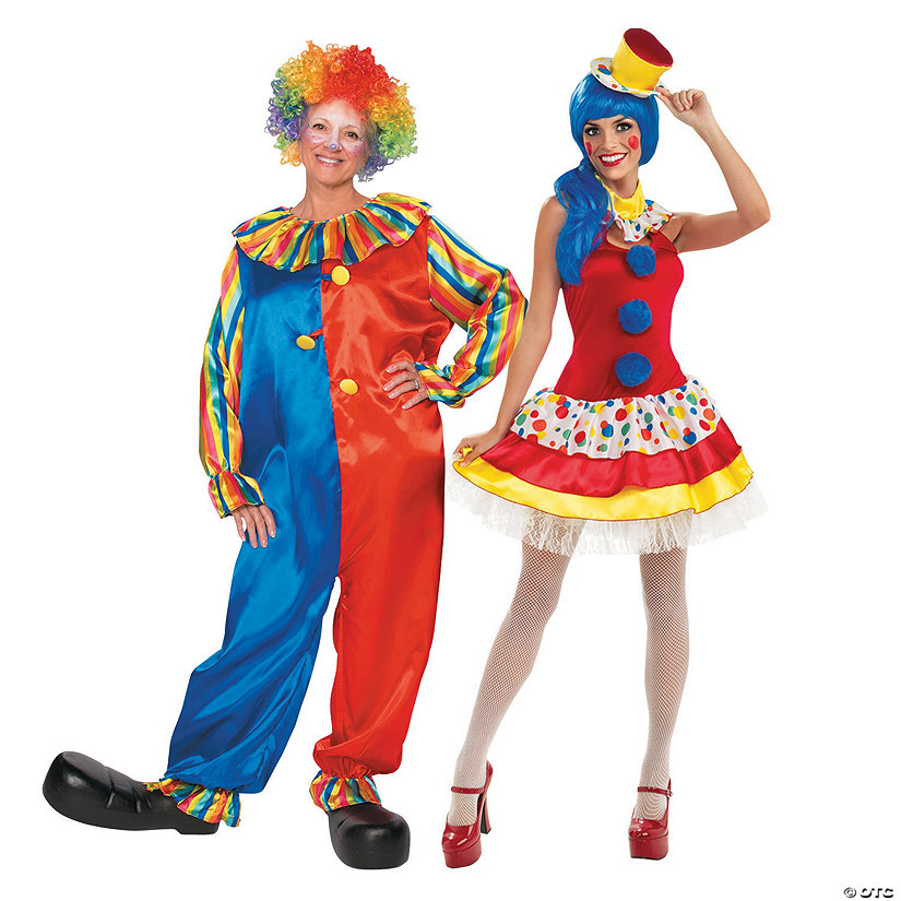 Adult's Colorful Clown Couples Costumes | Oriental Trading