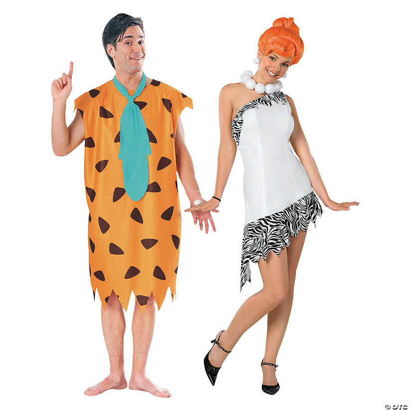 Adult&#39;s The Flintstones&#8482; Fred & Wilma Couples Costumes Image