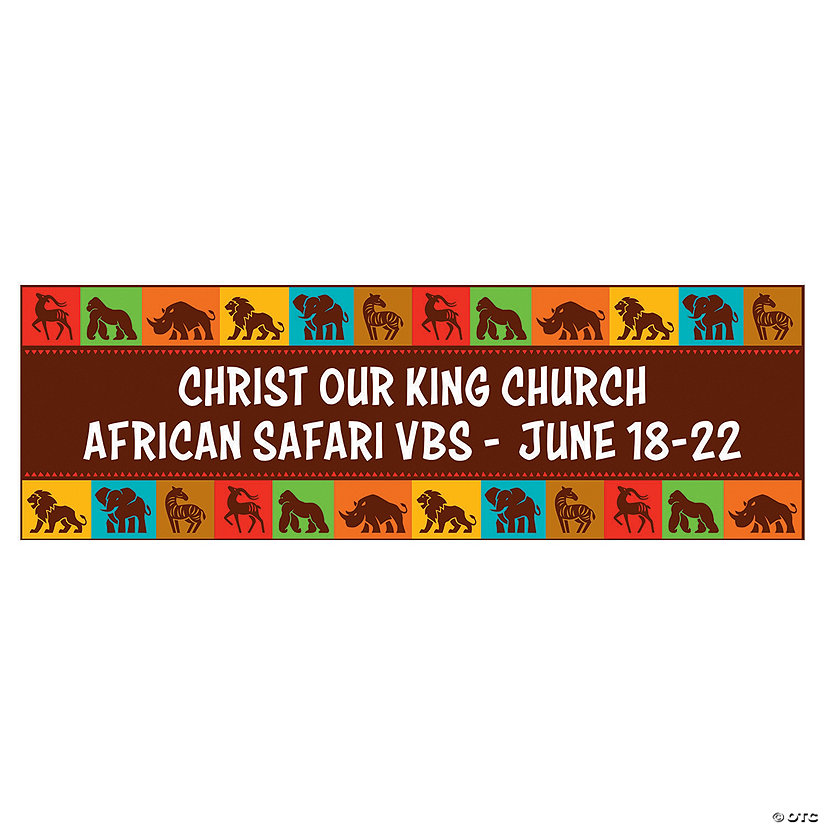 African Safari VBS Custom Banner Large Oriental Trading