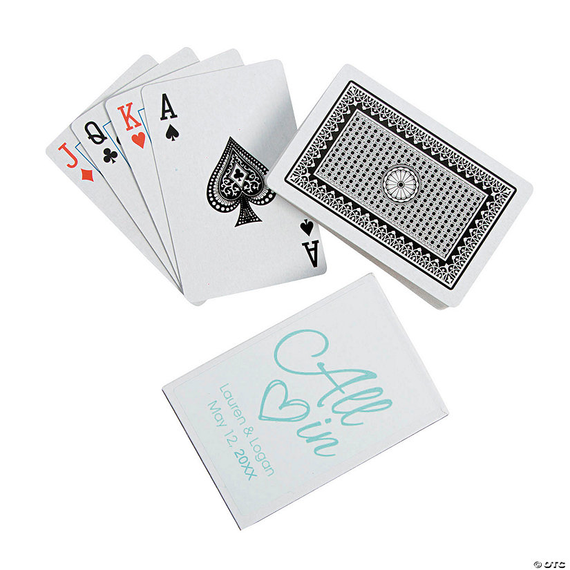All In Wedding Playing Cards with Personalized Box - 12 Pc. Image Thumbnail