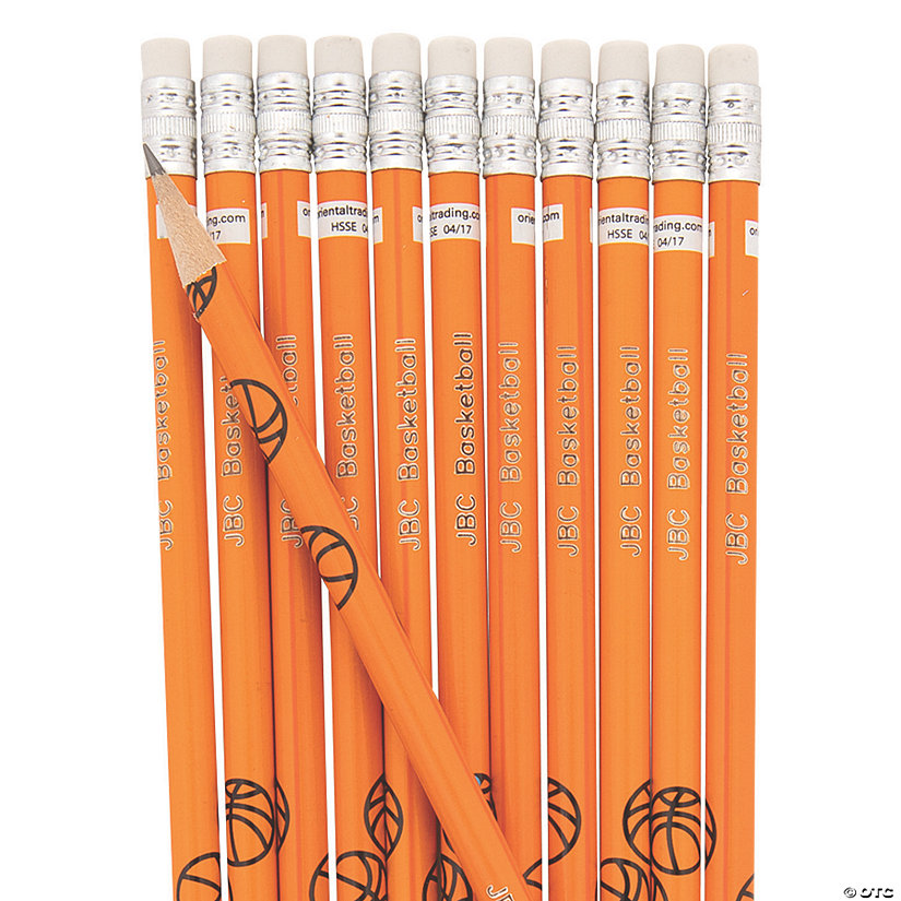 Basketball Personalized Pencils 24 Pc. Oriental Trading