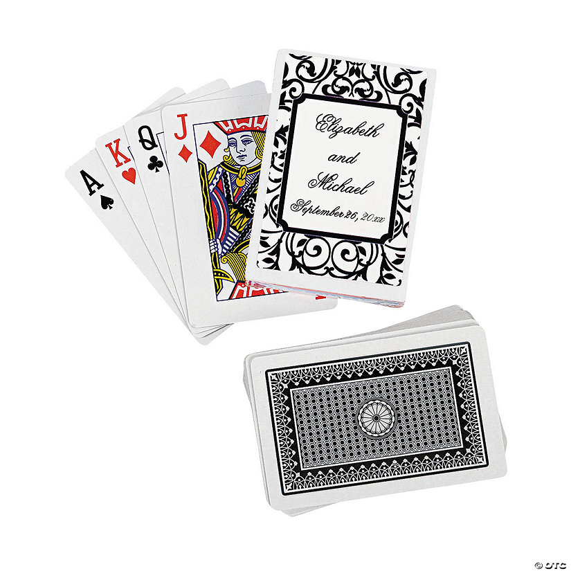 Black & White Personalized Playing Cards - 12 Pc. Image Thumbnail