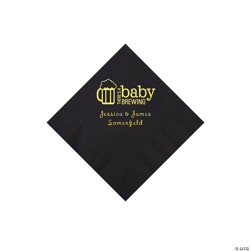 Black Baby Brewing Personalized Napkins with Gold Foil - 50 Pc. Beverage Image Thumbnail