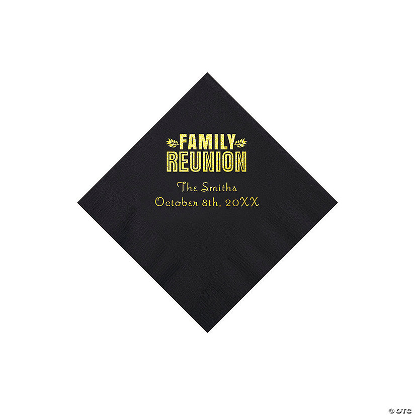 Black Family Reunion Personalized Napkins with Gold Foil - 50 Pc. Beverage Image Thumbnail