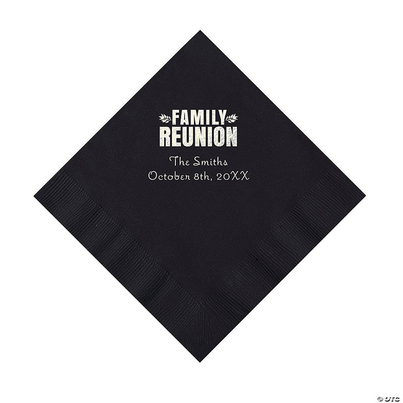 Black Family Reunion Personalized Napkins with Silver Foil - 50 Pc. Luncheon Image Thumbnail