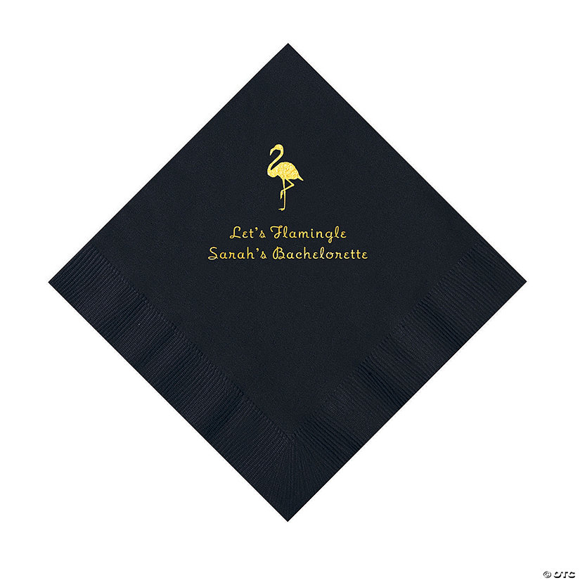 Black Flamingo Personalized Napkins with Gold Foil - 50 Pc. Luncheon Image Thumbnail
