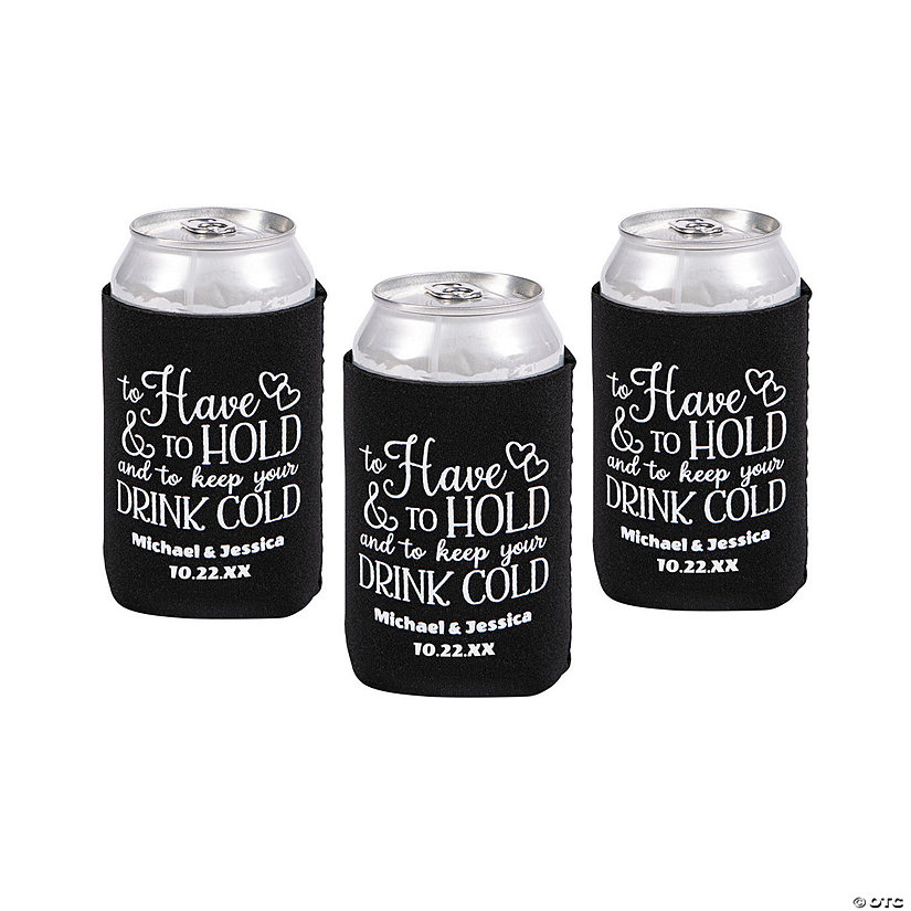 Black Personalized Premium to Have & to Hold Can Coolers - 48 Pc. Image