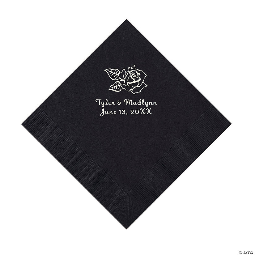 Black Rose Personalized Napkins - 50 Pc. Luncheon Image