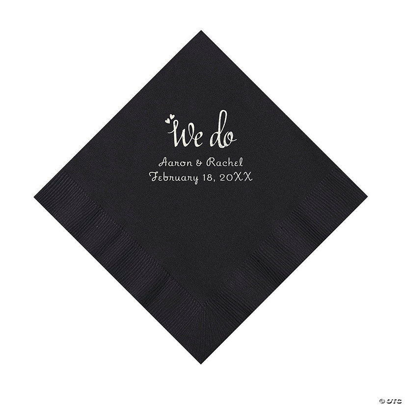 Black We Do Personalized Napkins with Silver Foil - Luncheon Image Thumbnail
