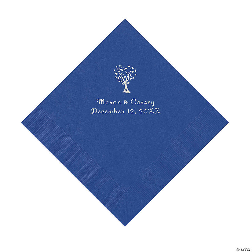 Blue Love Tree Personalized Napkins - 50 Pc. Luncheon Image