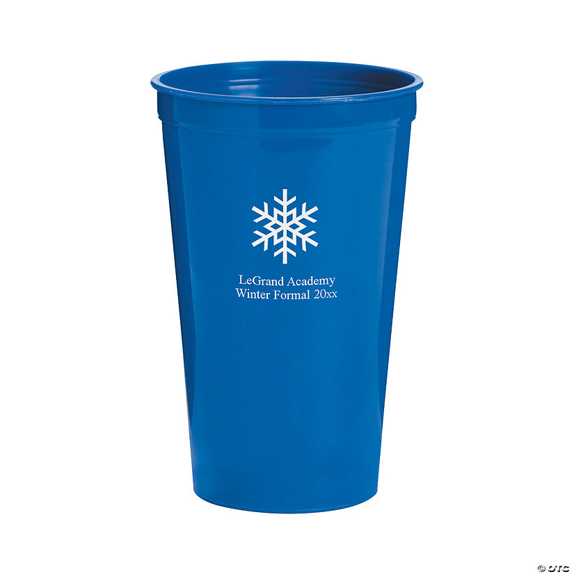 Blue Winter Wonderland Personalized Plastic Tumblers - 50 Ct. Image Thumbnail