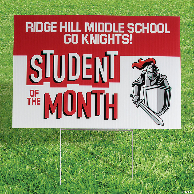 Bulk 10 Pc. Personalized Student of the Month Double-Sided Yard Signs Image Thumbnail