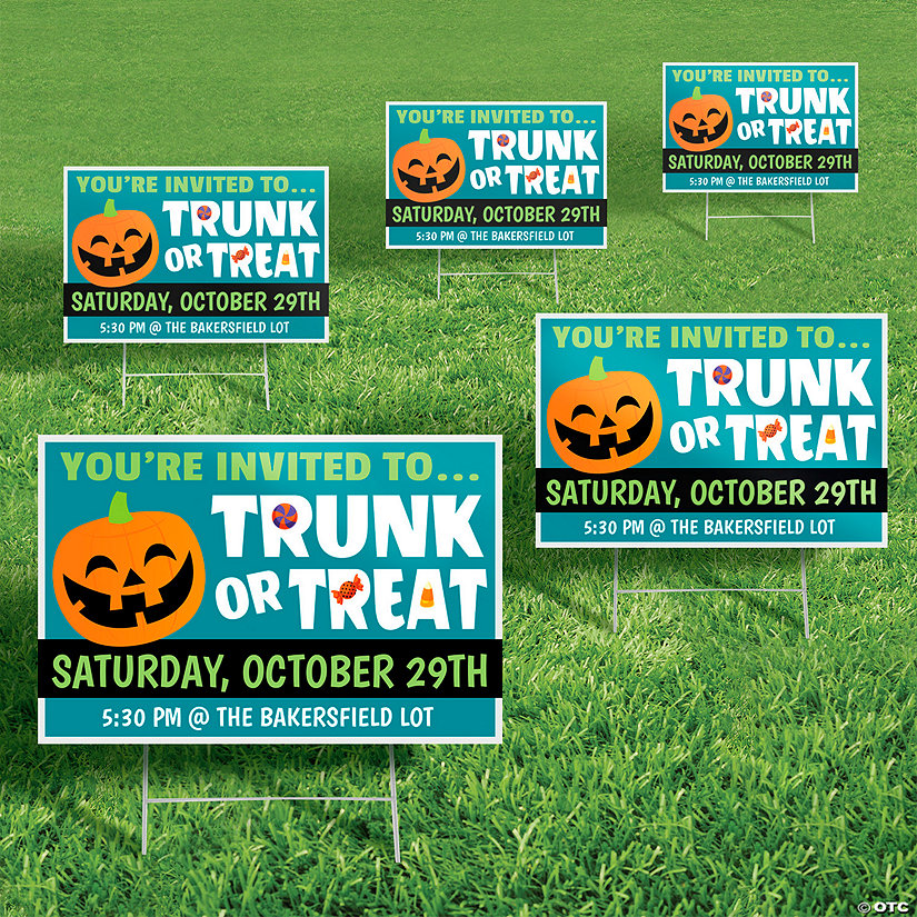 Bulk 10 Pc. Personalized Trunk-or-Treat Yard Signs Image Thumbnail