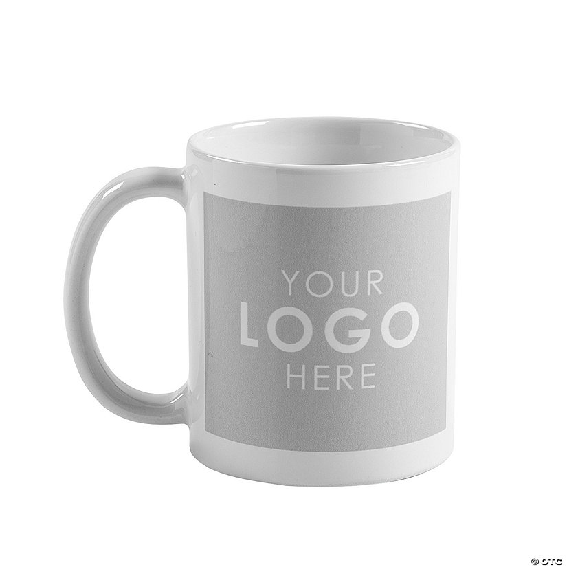 Bulk 11 oz. Personalized Custom FullColor Logo Reusable Ceramic Mug
