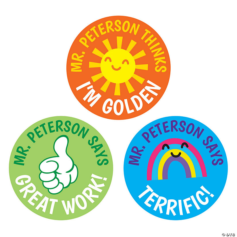 Bulk 120 Pc. Personalized Teacher Mini Reward Stickers Image