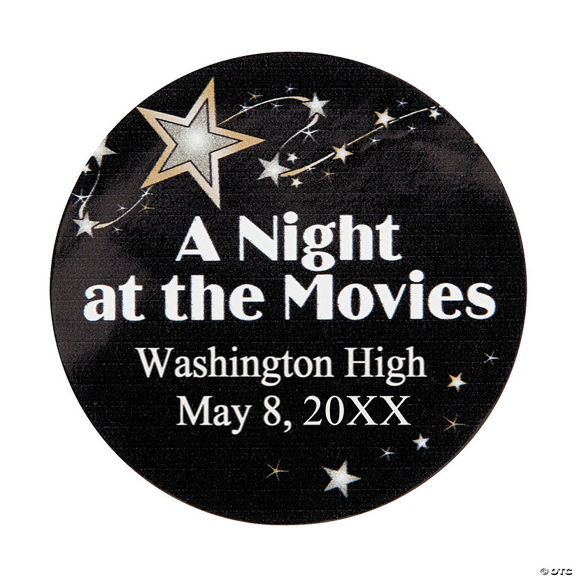 Bulk 144 Pc. Movie Night Personalized Stickers Image Thumbnail
