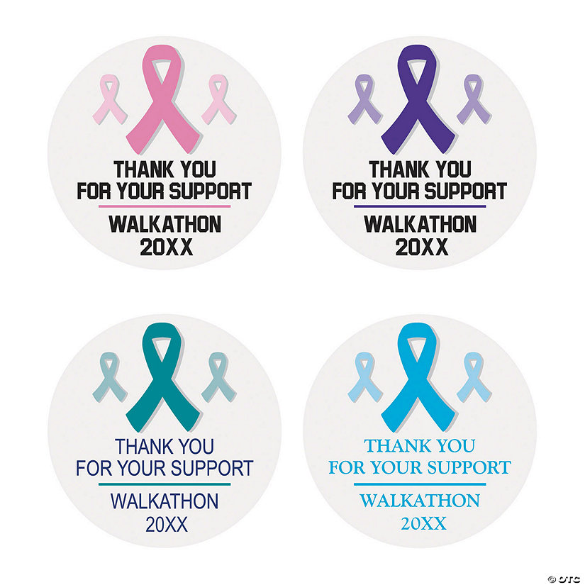 Bulk 144 Pc. Personalized Awareness Ribbon Favor Stickers Image Thumbnail