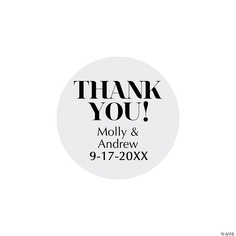 Bulk 144 Pc. Personalized Clear Thank You Stickers Image Thumbnail