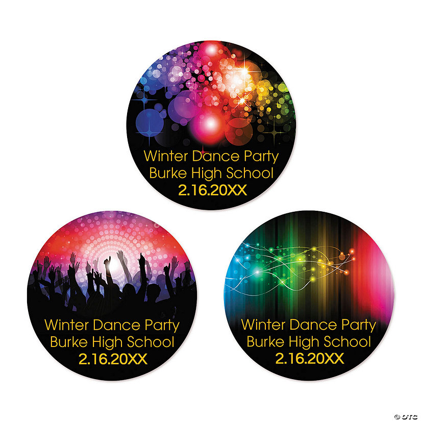 Bulk 144 Pc. Personalized Dance Party Favor Stickers Image Thumbnail