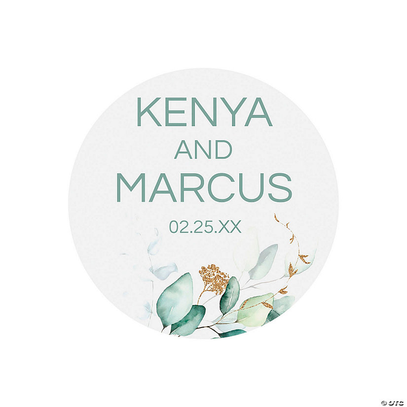 Bulk 144 Pc. Personalized Eucalyptus Favor Stickers Image