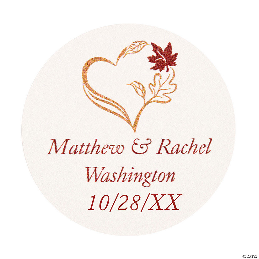Bulk 144 Pc. Personalized Fall Wedding Favor Stickers Image