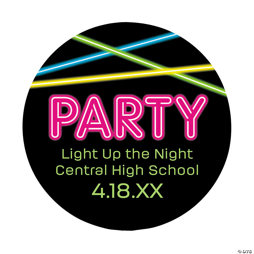 Bulk 144 Pc. Personalized Glow Favor Stickers Image Thumbnail