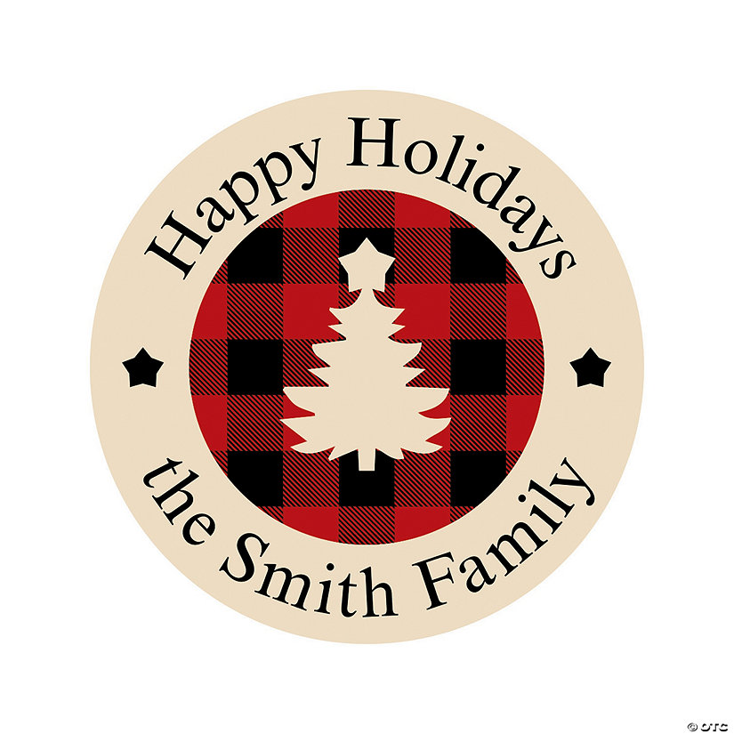 Bulk 144 Pc. Personalized Holiday Plaid Stickers Image