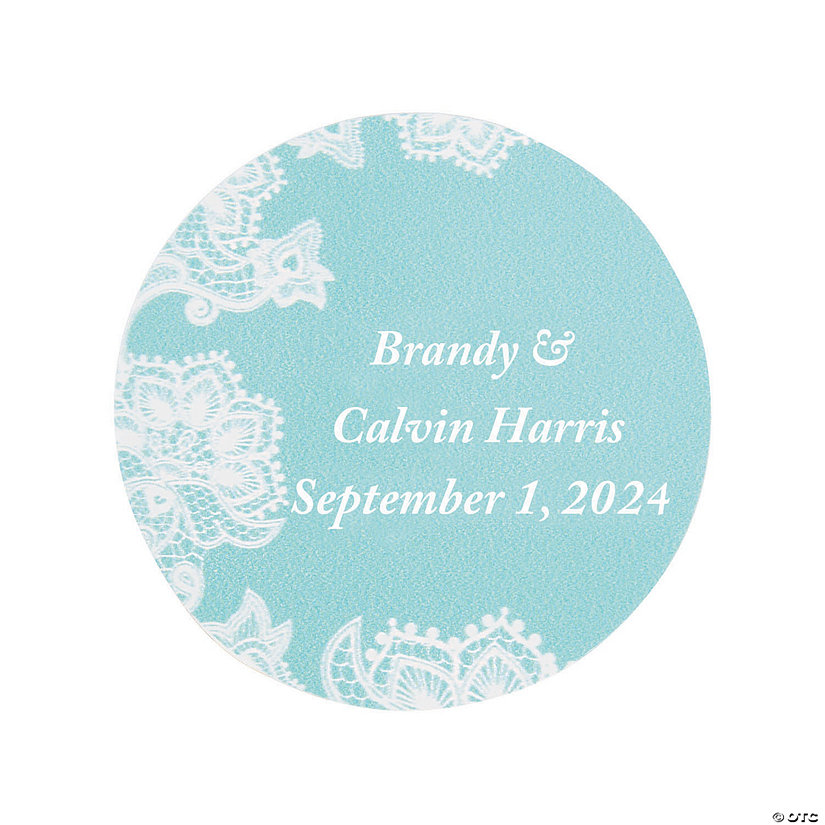 Bulk 144 Pc. Personalized Lace Pattern Wedding Favor Stickers Image