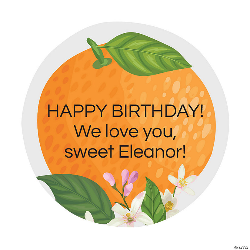 Bulk 144 Pc. Personalized Little Clementine Favor Stickers Image