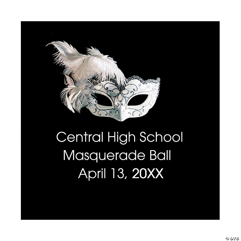 Bulk 144 Pc. Personalized Masquerade Ball Favor Stickers Image Thumbnail