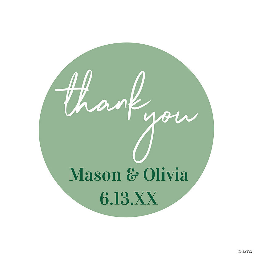 Bulk 144 Pc. Personalized Modern Script Thank You Favor Stickers Image Thumbnail