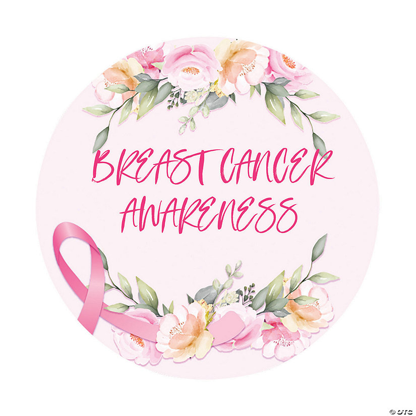 Bulk 144 Pc. Personalized Pink Ribbon Floral Stickers Image Thumbnail