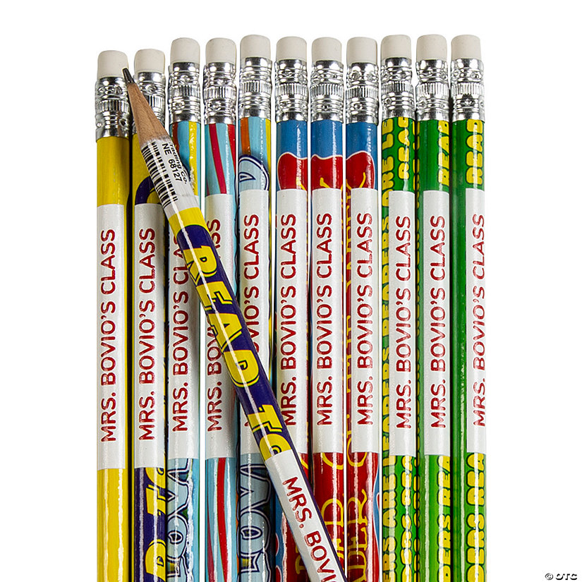 Bulk 144 Pc. Personalized Reader's Motivational Pencil Assortment Image Thumbnail
